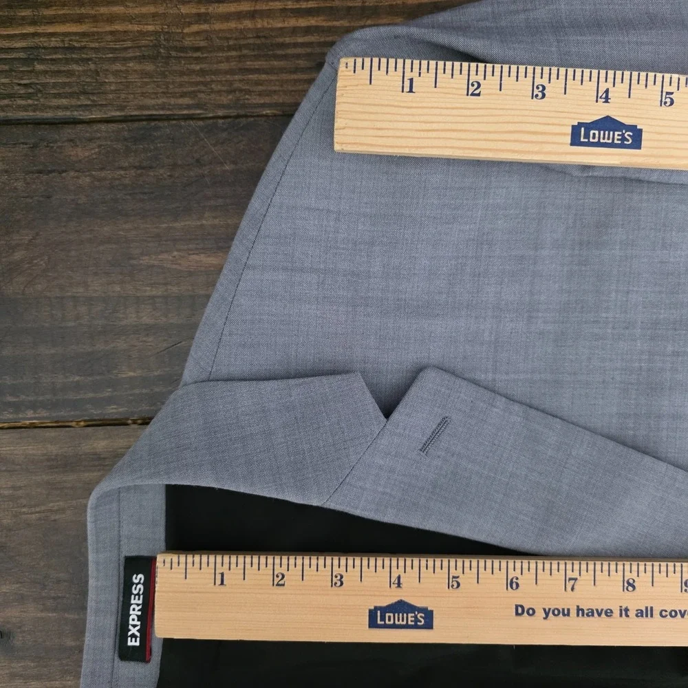 Express Men's Sport Coat Blazer Gray Stretch+ Machine Washable Extra Slim‎ 46R